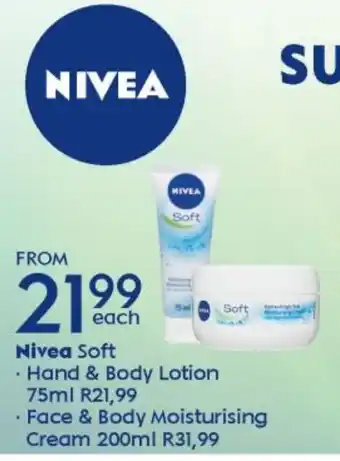 Checkers Nivea Soft Hand & Body Lotion 75ml offer