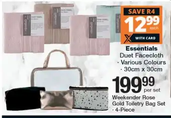 Essentials Duet Facecloth Various Colours 30cmx30cm