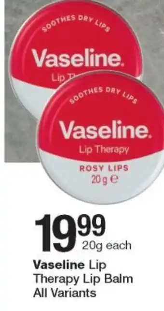 Checkers Vaseline Lip Theraphy Lip Balm 20g offer