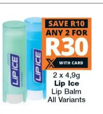 Checkers Lip Ice Lip Balm 2x4,9g offer