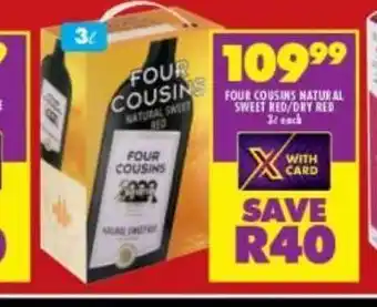 Shoprite Liquor Four cousins red wine offer