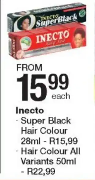 Checkers Inecton Super Black Hair Colour 28ml offer