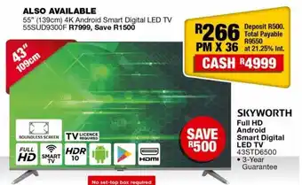 OK Furniture Skyworth full hd android smart digital led tv 43std6500 offer