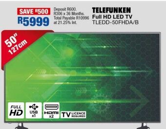 OK Furniture Telefunken full hd led tv tledd-50fhda/b offer