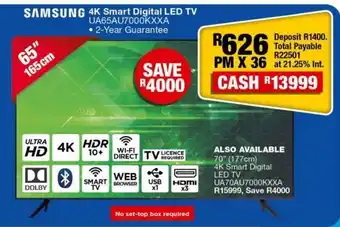 OK Furniture Samsung 4k smart digital led tv ua65au7000kxxa offer
