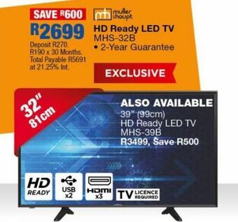OK Furniture Hd ready led tv mhs-32b offer
