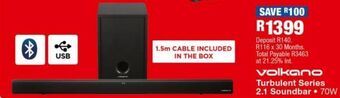 OK Furniture Volkano turbulent series 2.1 soundbar offer