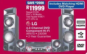 OK Furniture Lg 4.2 channel dvd component hi-fi arx10 offer