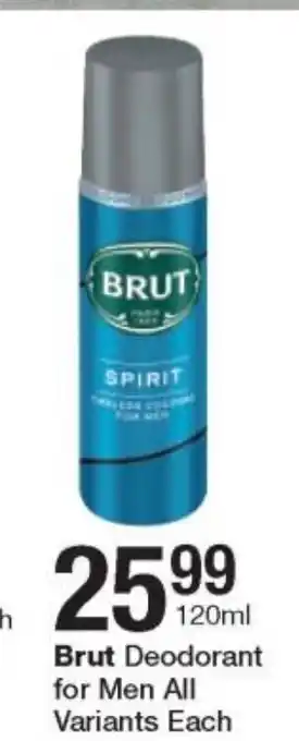 Checkers Brut Deodorant For Men 120ml offer
