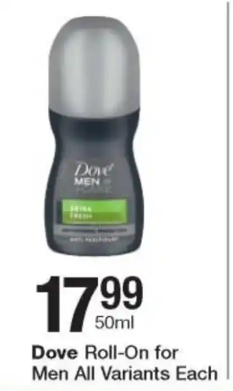 Checkers Dove Roll-On for Men 50ml offer