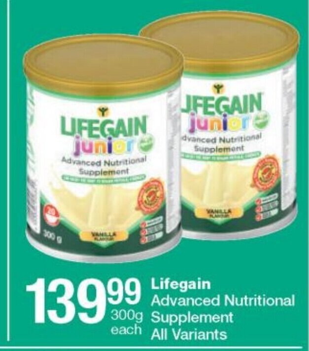 Lifegain Advanced Nutritional Supplement 300g offer at Checkers