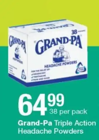 Checkers Grand-Pa Triple Action Headache Powders offer