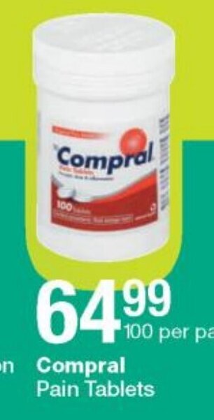 Checkers Compral Pain Tablets 100 per Pack offer