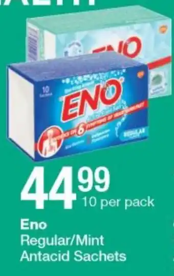 Checkers Eno Regular/Mint Antacid Sachets 10 per Pack offer