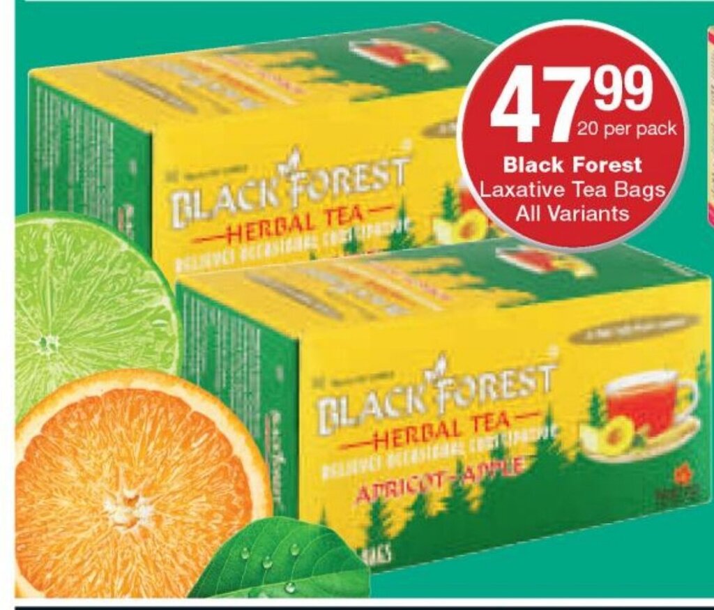 Black Forest Laxative Tea Bags 20 per Pack offer at Checkers