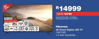 OK Furniture Hisense 4k smart digital led tv 70a7100f offer