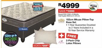 OK Furniture 152 cm mkuze pillow top base set offer