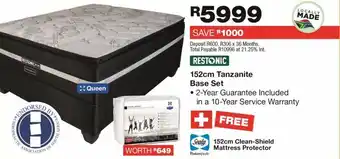 OK Furniture 152 cm tanzanite base set offer