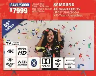 OK Furniture Samsung 4k smart led tv ua55tu7000kxxa offer