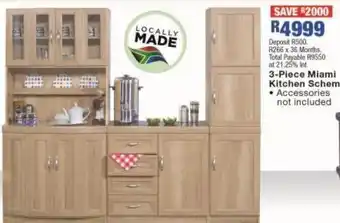 OK Furniture 3 - piece miami kitchen scheme offer