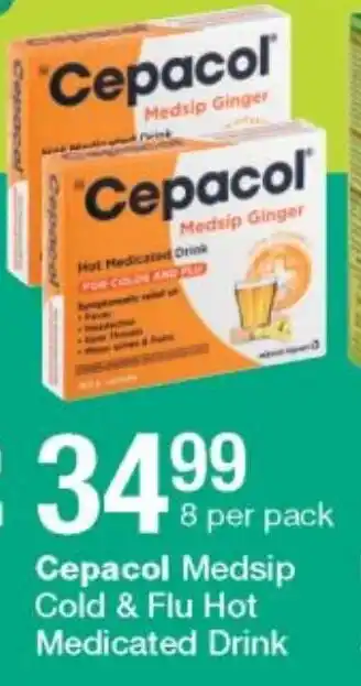 Checkers Cepacol Medsip Cold & Flu Hot Medicated Drink 8 per Pack offer
