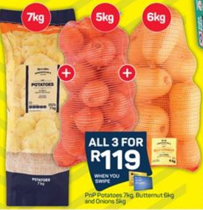 PnP Potatoes Butternut And Onions offer at Pick n Pay