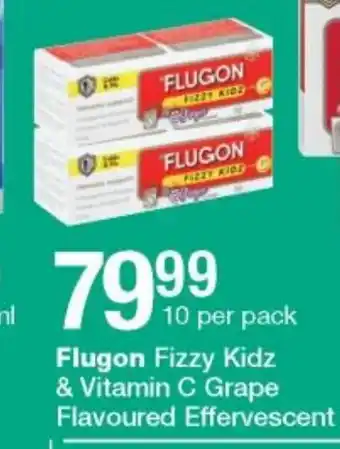 Checkers Flugon Fizzy Kids & Vitamin C Grape Flavoured Effervescent 10 per Pack offer