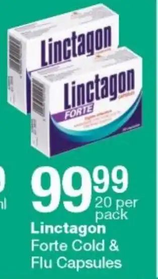 Checkers Linctagon Forte Cold & Flu Capsules 20 per Pack offer