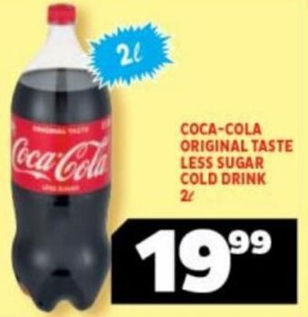 Usave Coca-Cola Original Taste Less Sugar Cold Drink 2L offer
