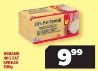 Usave Ubrand 40% Fat Spread 500g offer