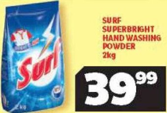 Usave Surf Superbright Hand Washing Powder 2kg offer