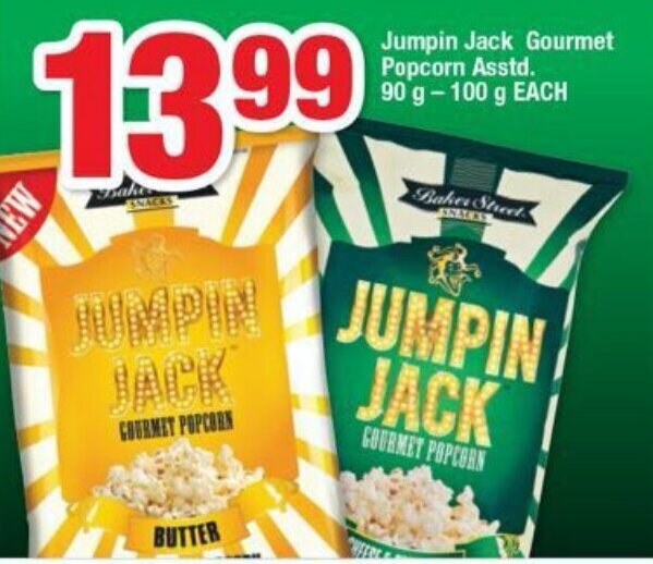 Jumpin Jack Gourmet Popcorn Asstd. 90g100g offer at OK Foods