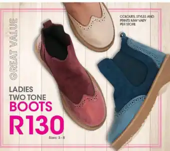 Fashion World Ladies Two Tone Boots offer