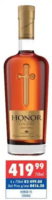 Ultra Liquors Honor VS Cornac 6x750ml offer