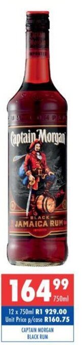 Ultra Liquors Captain Morgan Black Rum 750ml offer