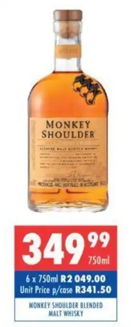 Ultra Liquors Monkey Shoulder Blended Malt Whisky 750ml offer