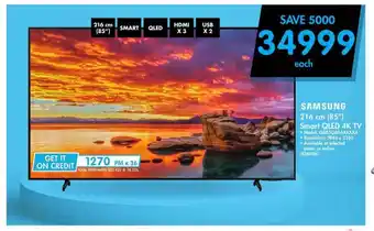 Makro Samsung - 216cm (85") Smart QLED 4K TV offer