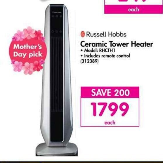 Russell Hobbs Ceramic Tower Heater offer at Makro