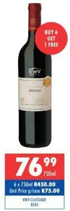 Ultra Liquors KWV Classique Reds 750ml offer