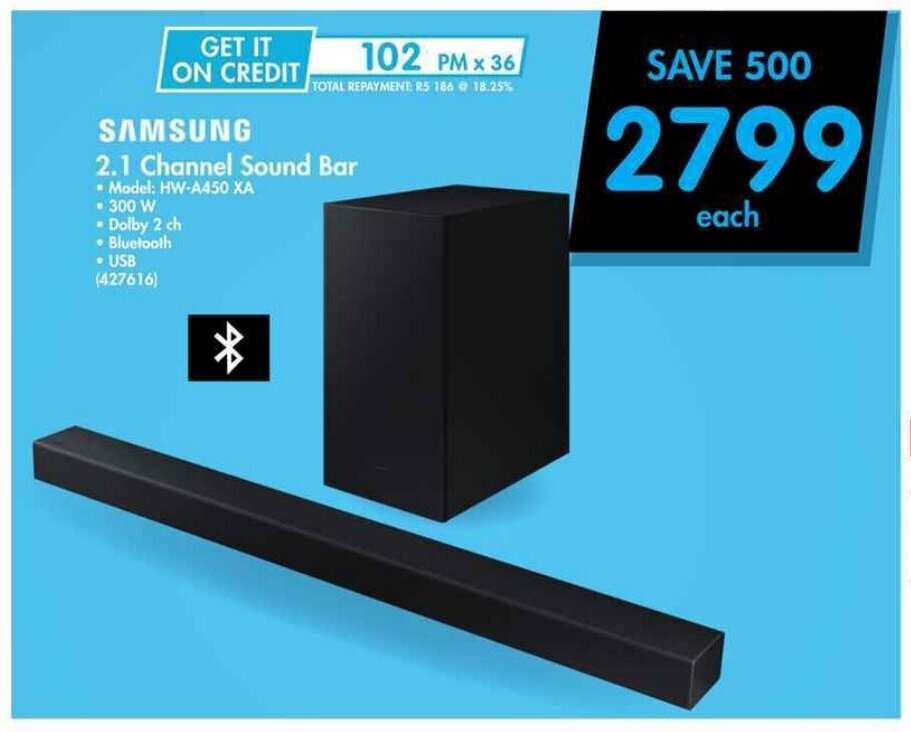 Samsung 2.1 Channel Sound Bar offer at Makro