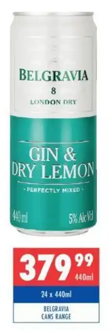Ultra Liquors Belgravia Cans Range 440ml offer