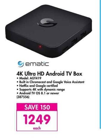 Makro Ematic 4K Ultra HD Android TV Box offer