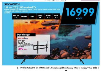 Makro Skyworth 189 cm (75") UHD Android TV offer
