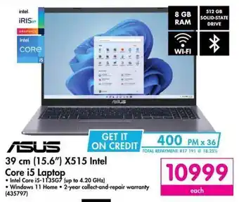 Makro Asus - 39cm (15.6") x515 Intel Core i5 Laptop offer