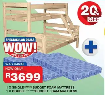 Ericssons Budget Foam Mattress 1 x Single 915mm/1xDouble 1370mm offer