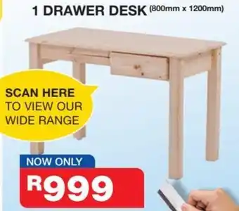1 Drawer Desk 800mm x 1200mm