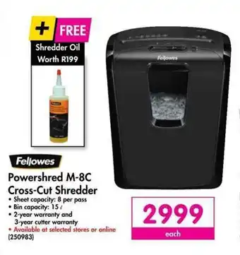 Fellowes Powershred M-8C Cross-Cut Shredder