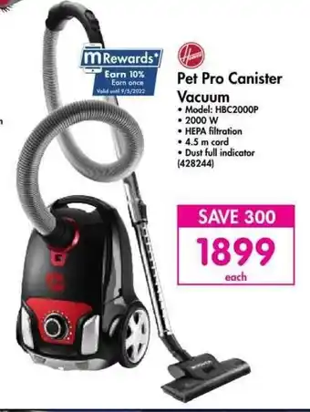 Makro Hoover - Pet Pro Canister Vacuum offer