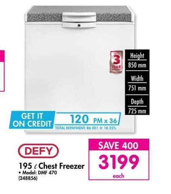 Makro Defy - 195L Chest Freezer offer