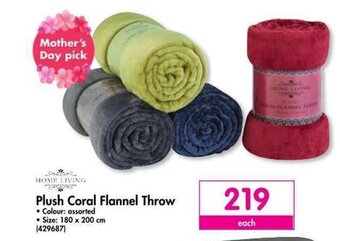 Makro Home Living Plush Coral Flannel Throw offer